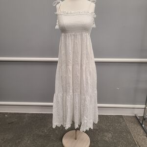 Robin Piccone White Eyelet Midi Dress